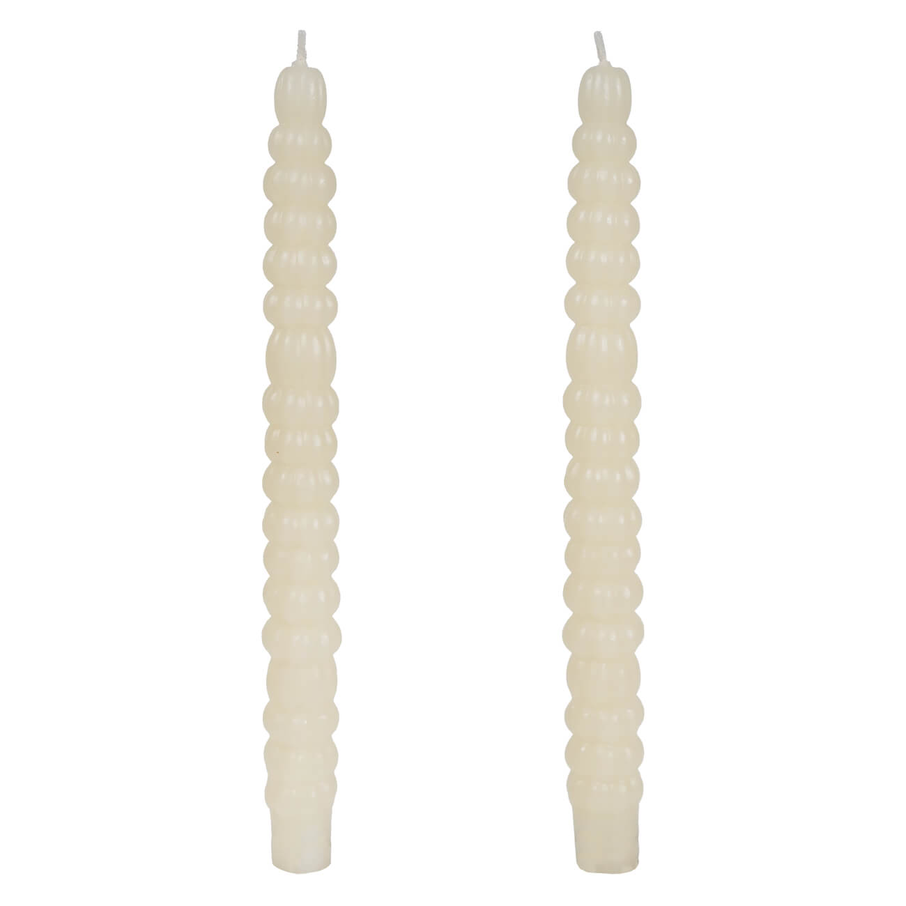 10" Unscented Tan Pumpkin Shaped Taper Candles Box Set/2