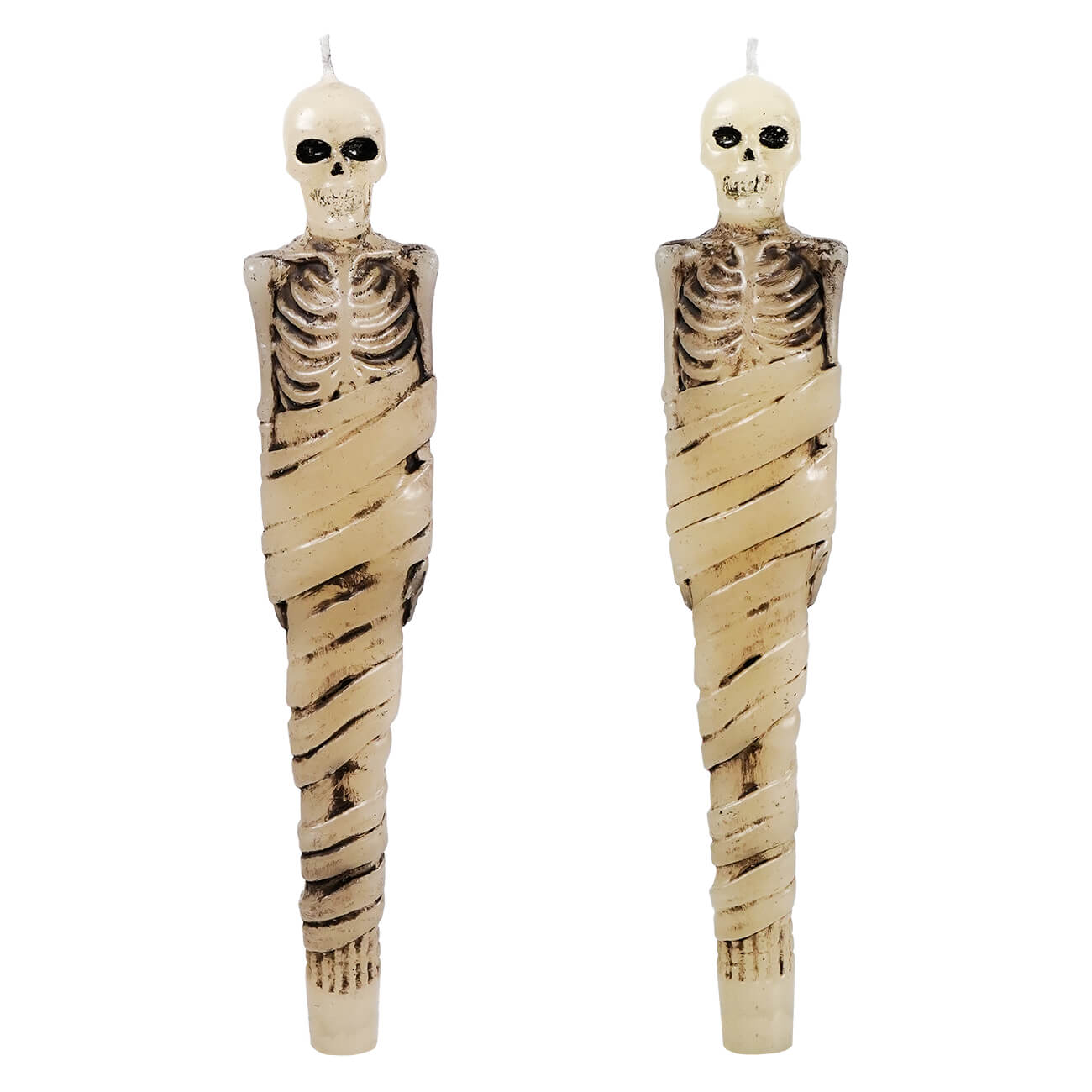 10" Ivory Skeleton Taper Candles Box Set/2