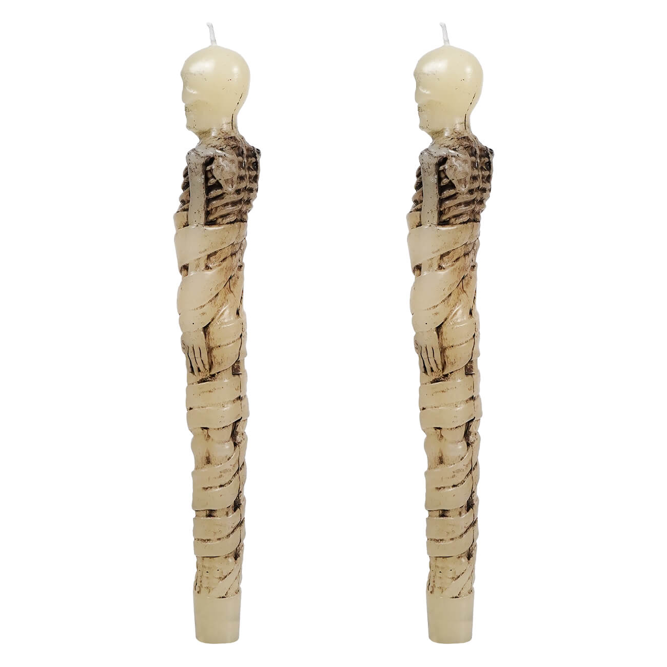 10" Ivory Skeleton Taper Candles Box Set/2