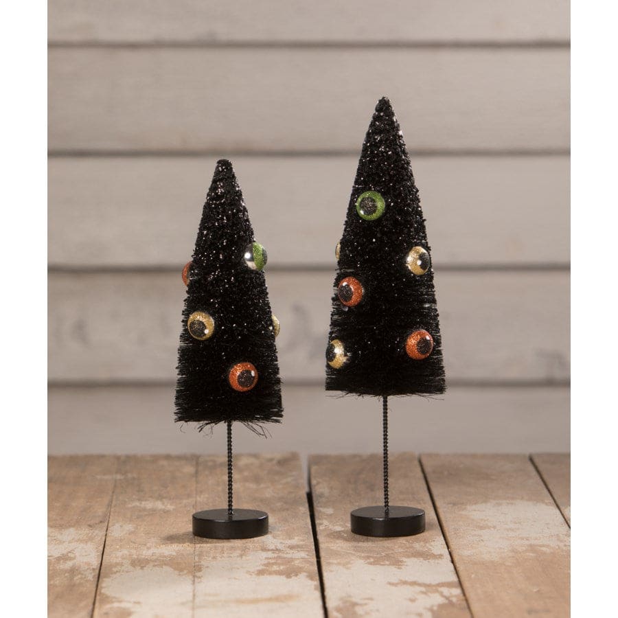 Eerie Eyeball Bottle Brush Trees Set/2