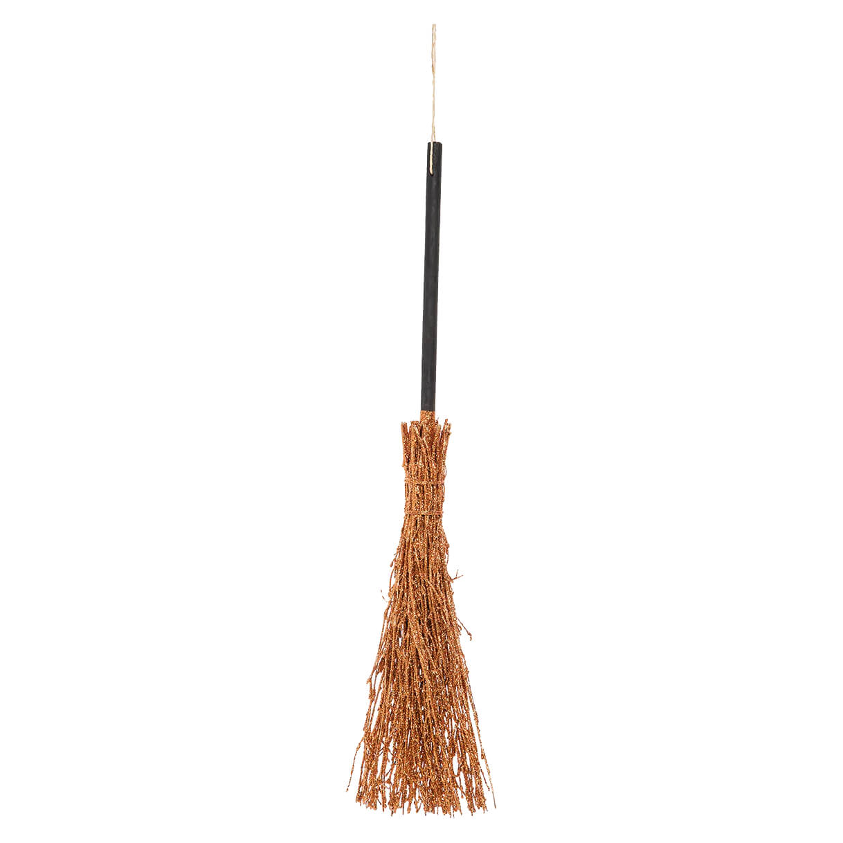 Witchy Orange Glitter Broom