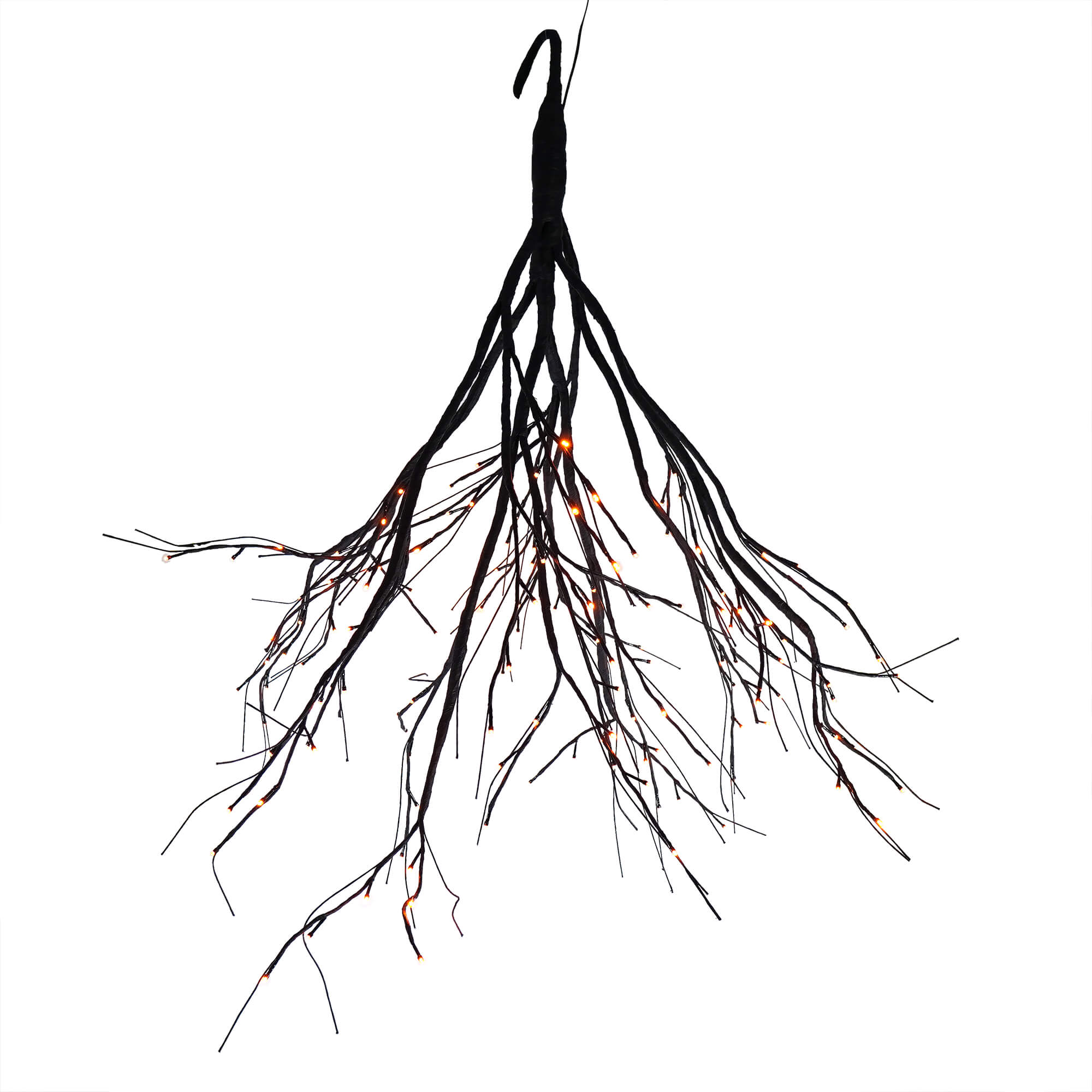 48" Hanging Spooky Tree Branch With Orange LED Lights