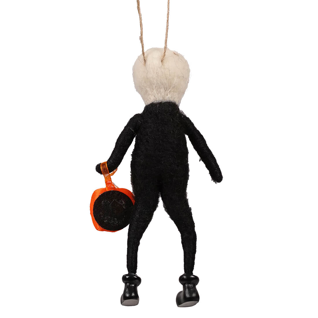 Bowlegged Skeleton Halloween Character Felt Ornament