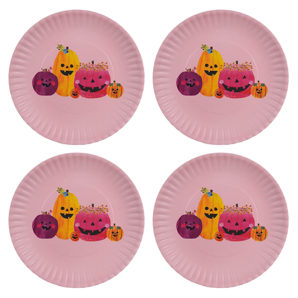 Pumpkin "Paper" Melamine Plates Set/4
