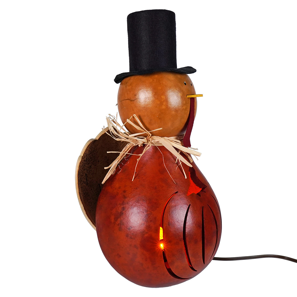 Theodore -  Large Lighted Turkey Gourd