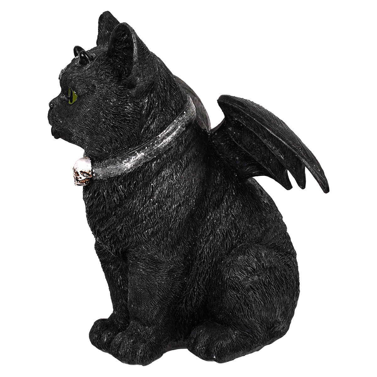Resin Gothic Black Cat Bat Figurine