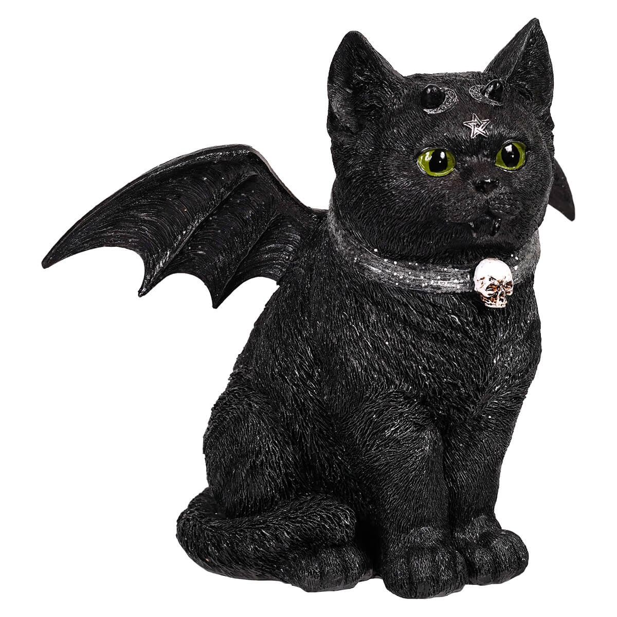 Resin Gothic Black Cat Bat Figurine