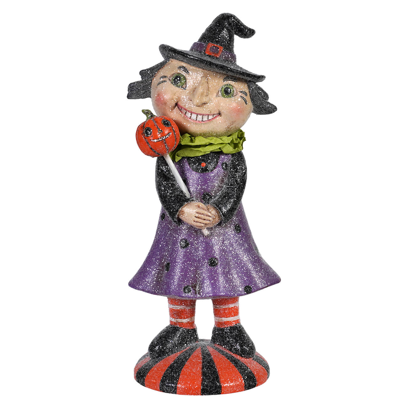 8" Resin Retro Witch Costume Trick-Or-Treater Figurine