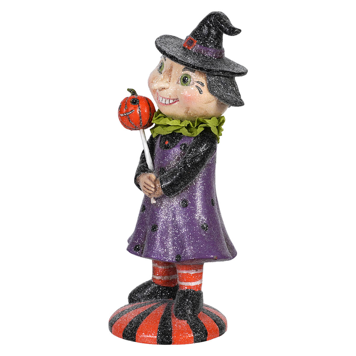 8" Resin Retro Witch Costume Trick-Or-Treater Figurine