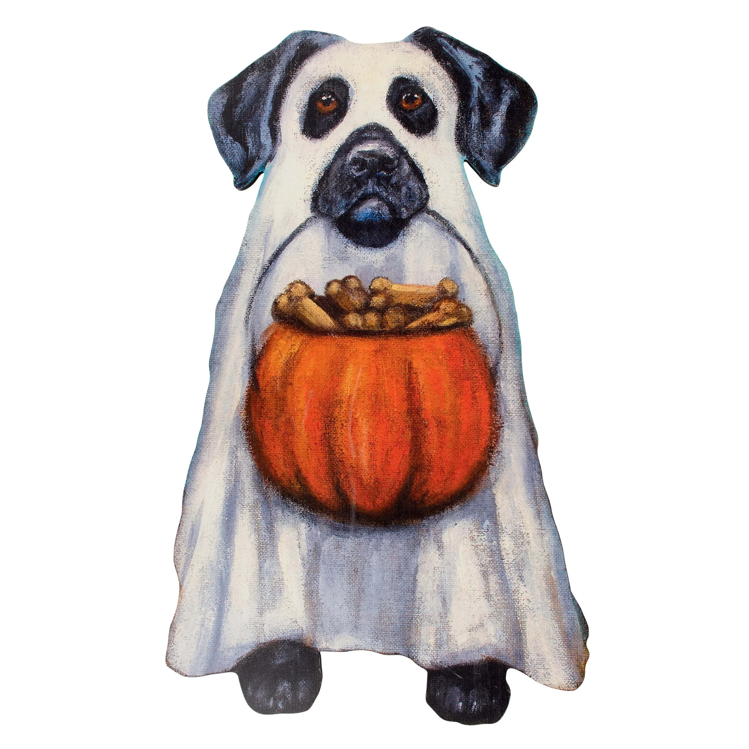 30" Large Ghost Dog Porch Leaner & Hanger