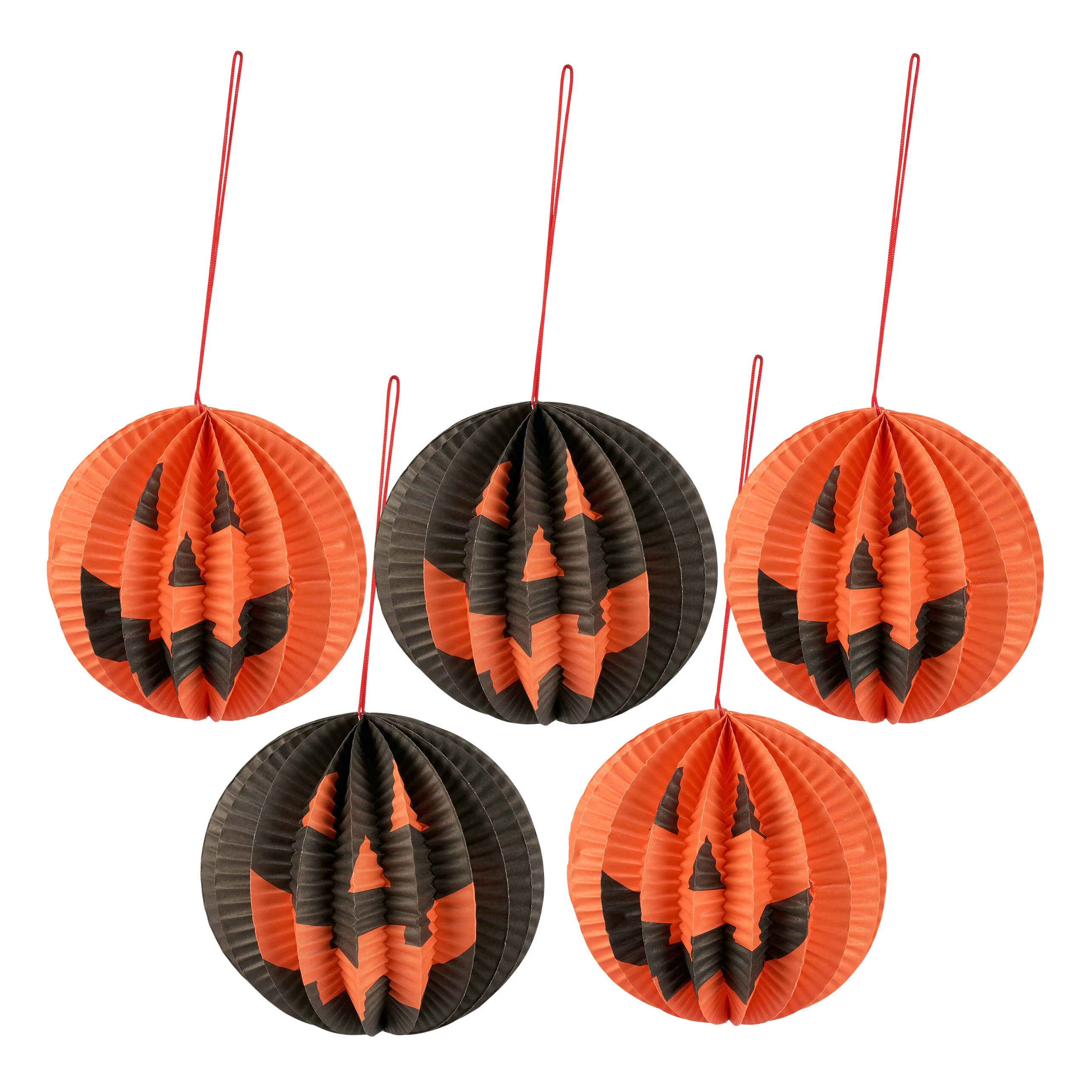 Jack-O'-Lantern Accordian Paper Hanging Decoration Set/5