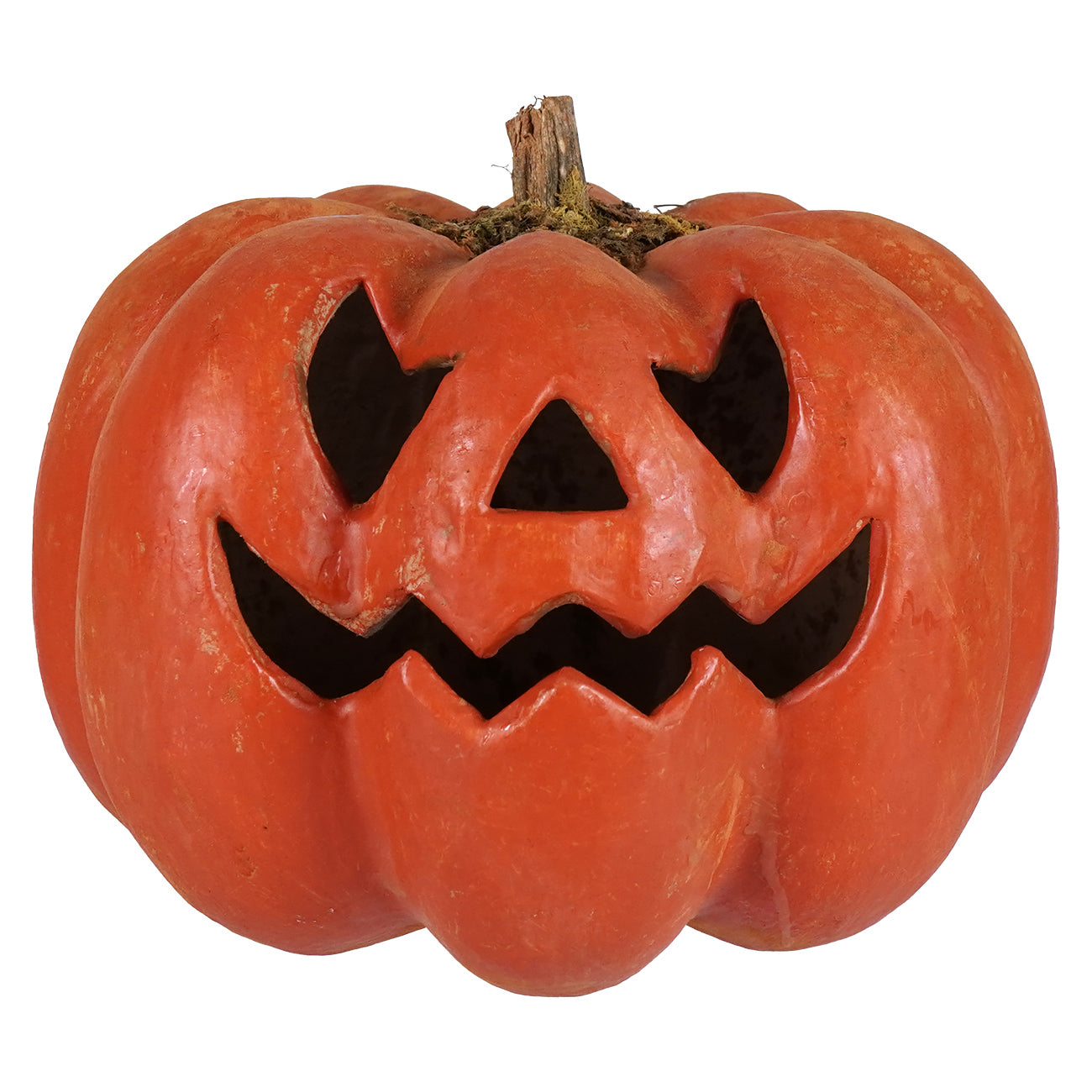 Carved Orange Grinning Face Pumpkin Jack-O'-Lantern
