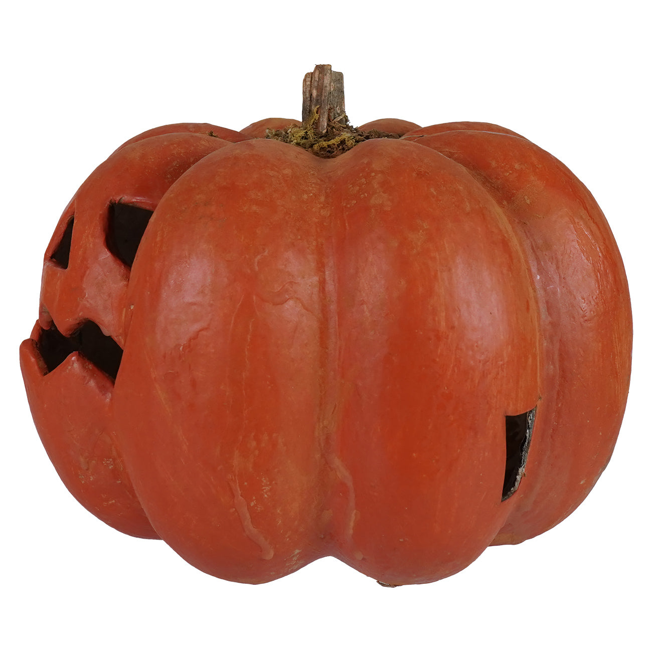 Carved Orange Grinning Face Pumpkin Jack-O'-Lantern