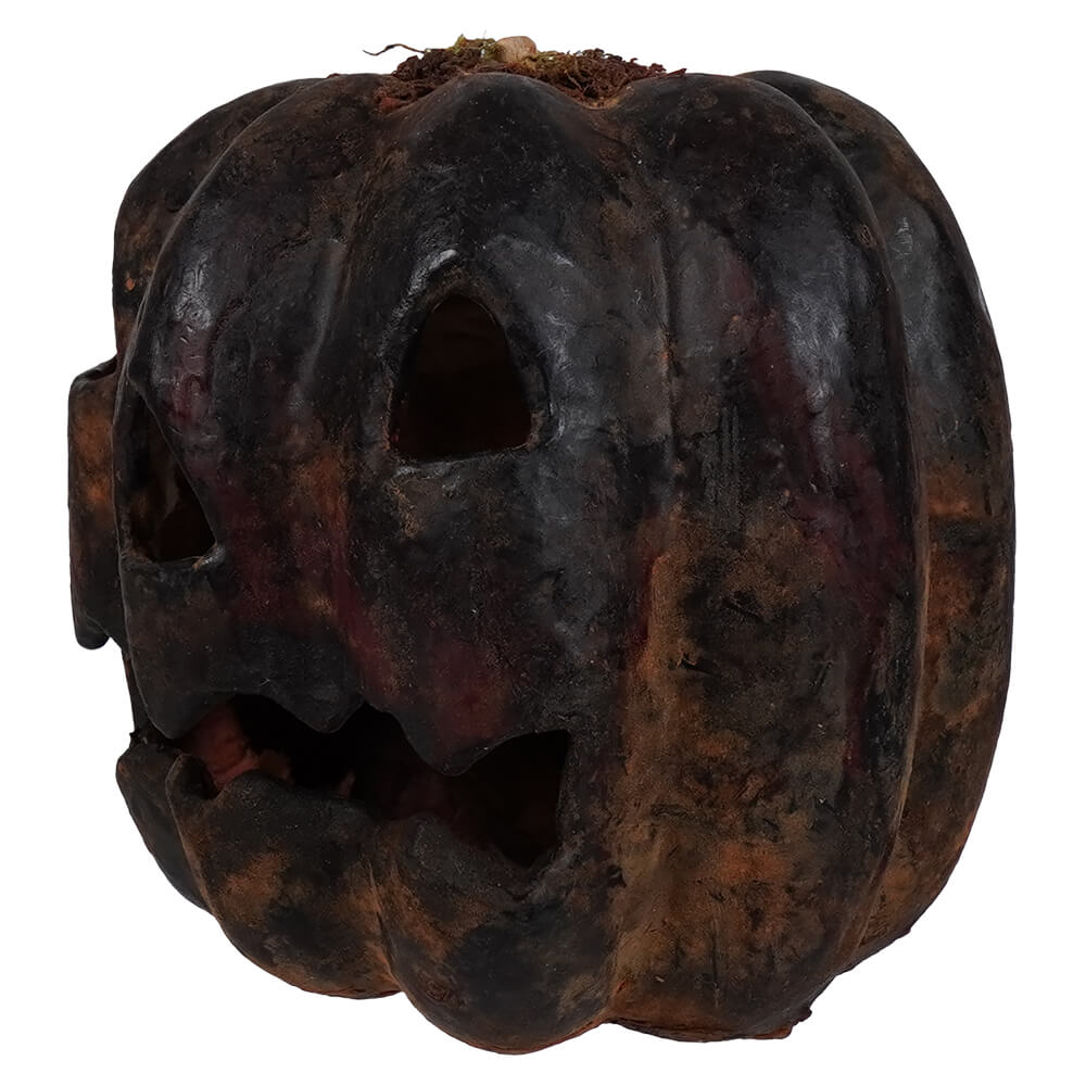 Small Black Oval Carved Pumpkin