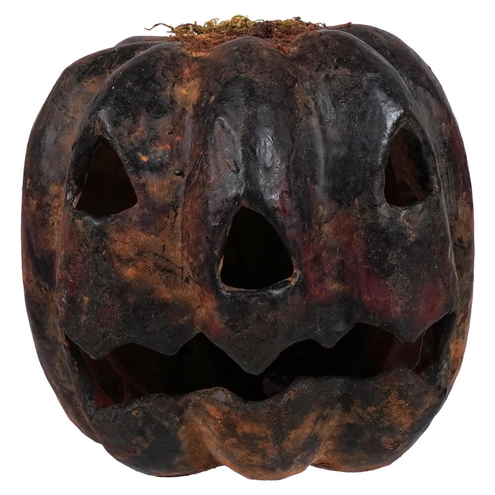 Small Black Oval Carved Pumpkin