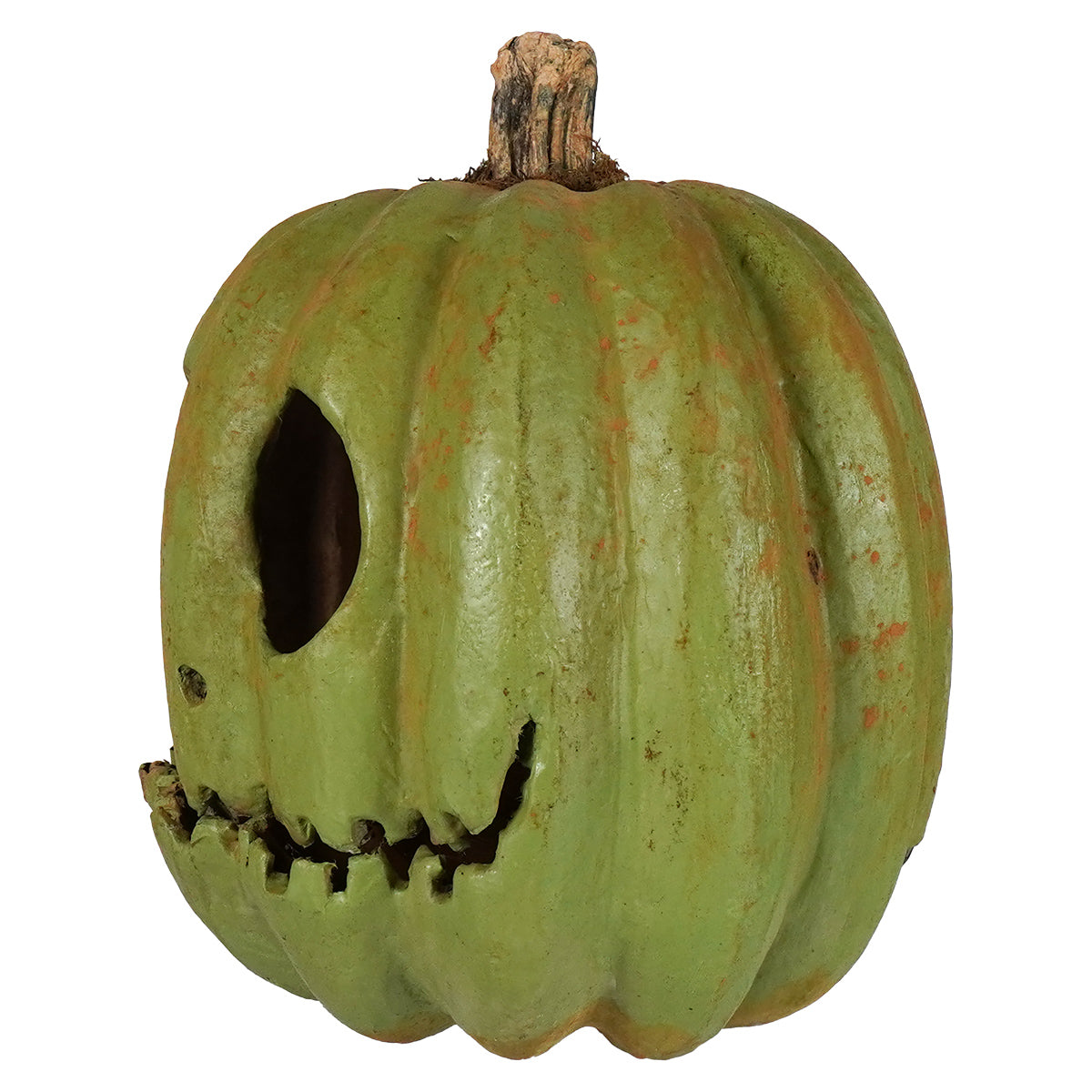 Green Ghost Faced Pumpkin