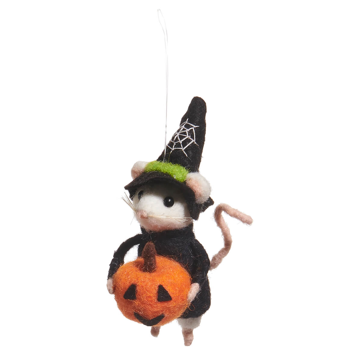 Witch Holding Jack-O'-Lantern Halloween Costume Mouse Ornament