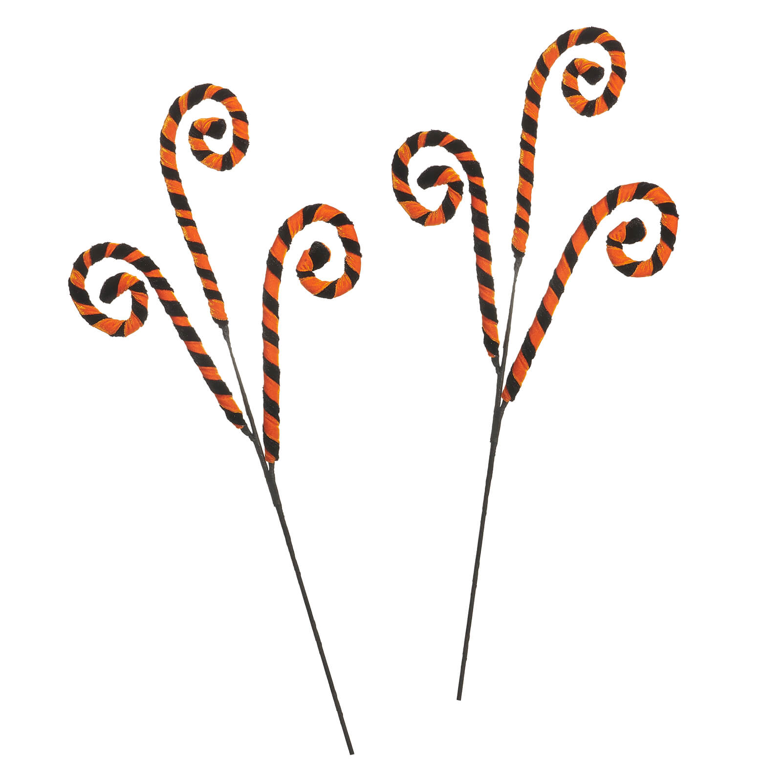 29" Halloween Black & Orange Stripe Swirl Sprays Set/2