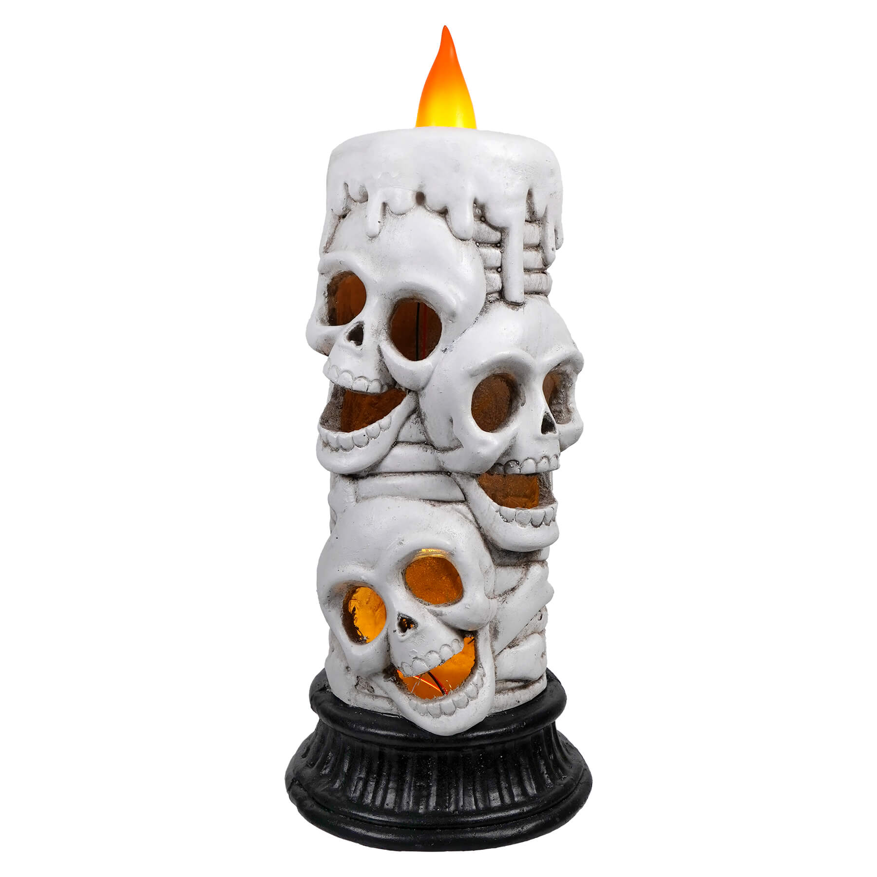 16" Large LED Halloween Skull Flickering Candle