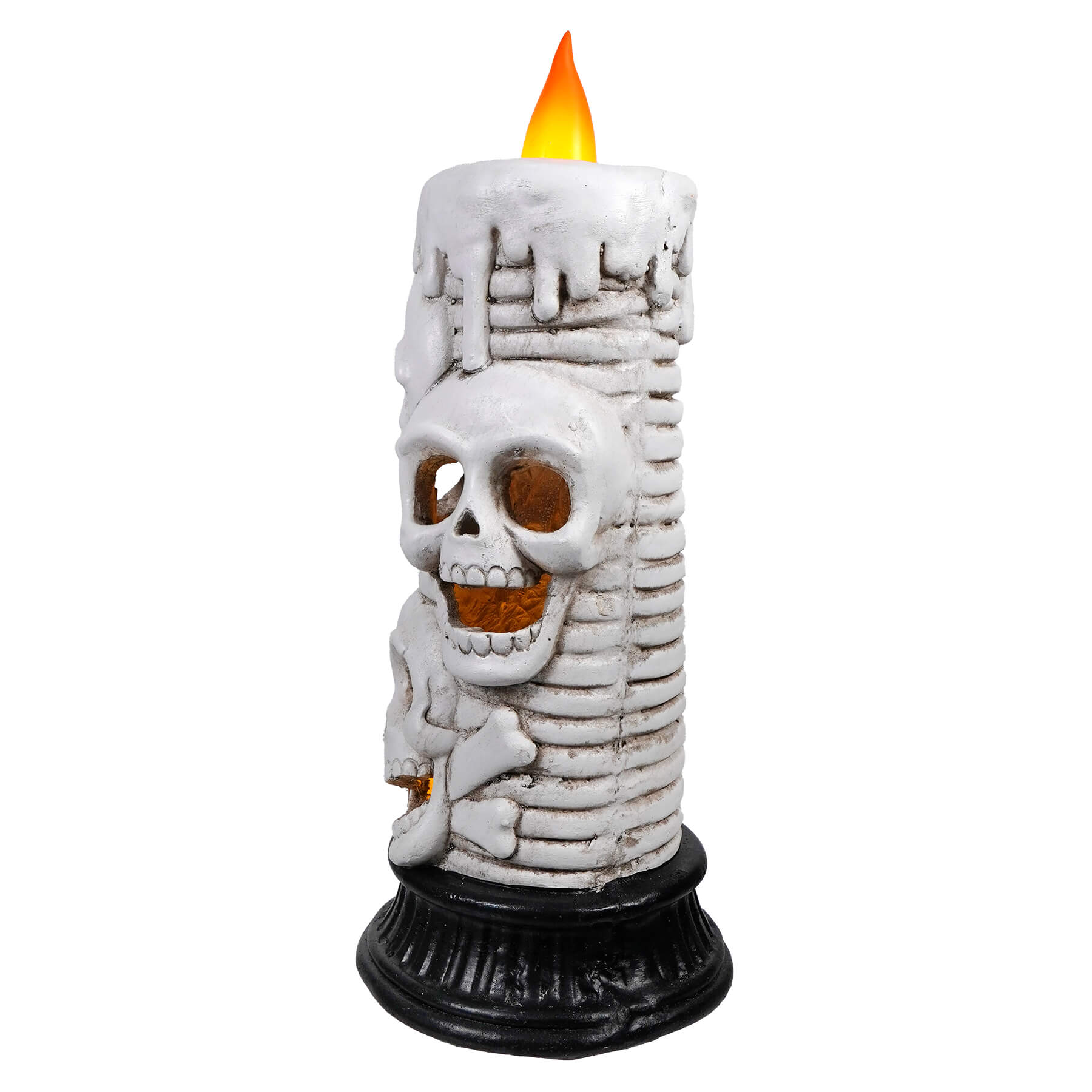 16" Large LED Halloween Skull Flickering Candle