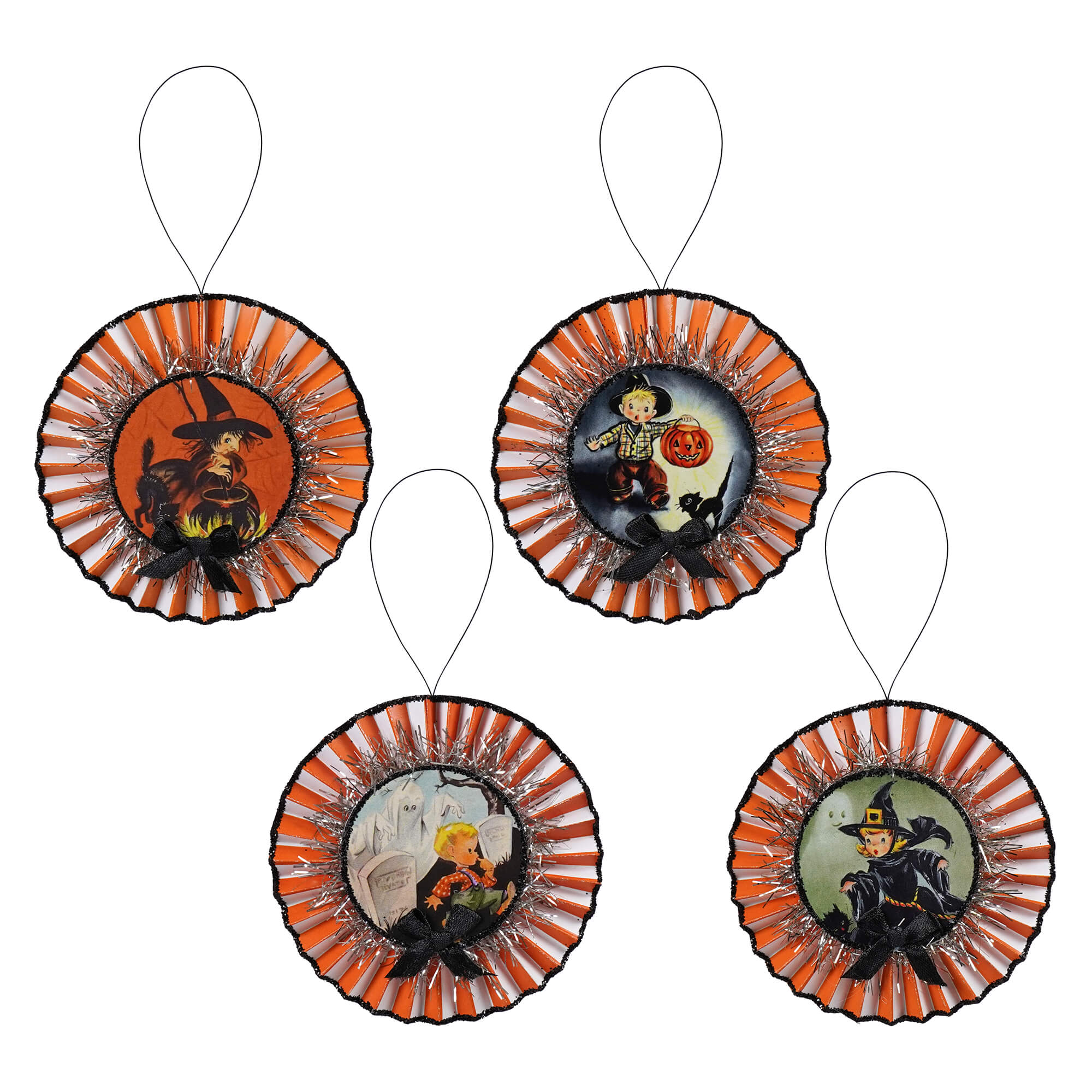Retro Halloween Rosettes Set/4